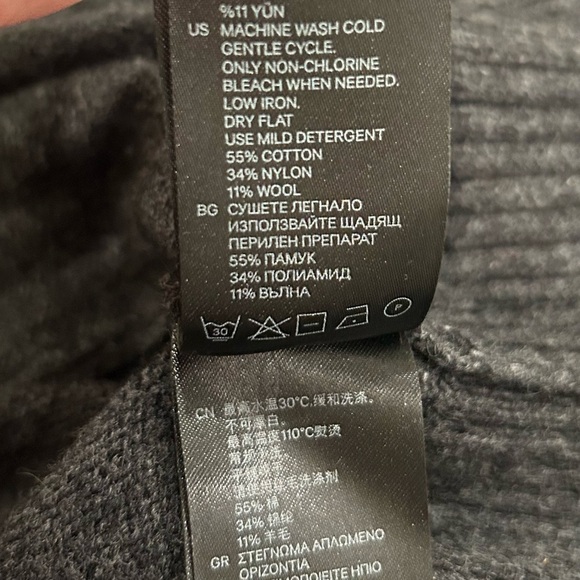 H&M LOGG Boxing Polar Bear Long Knit Tunic Sweater Gray Cotton Wool Blend Size S - Picture 6 of 7